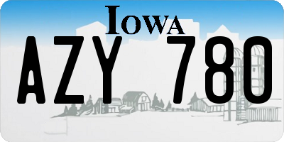 IA license plate AZY780