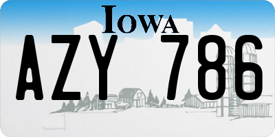 IA license plate AZY786