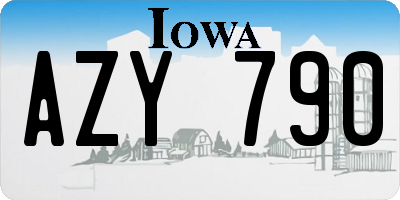 IA license plate AZY790
