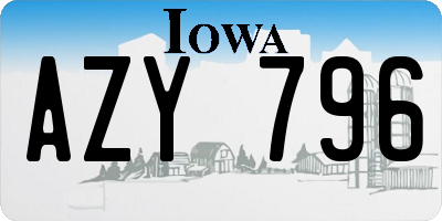 IA license plate AZY796
