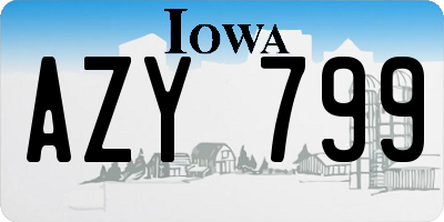 IA license plate AZY799