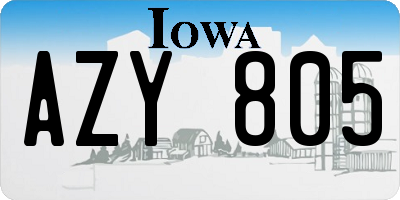IA license plate AZY805