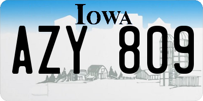 IA license plate AZY809