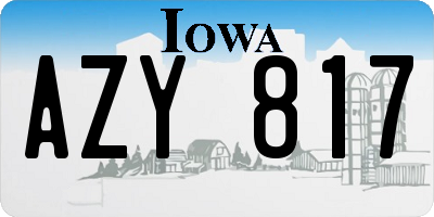 IA license plate AZY817