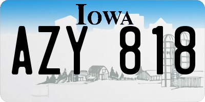 IA license plate AZY818