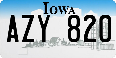 IA license plate AZY820