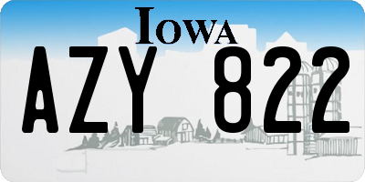 IA license plate AZY822