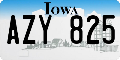 IA license plate AZY825