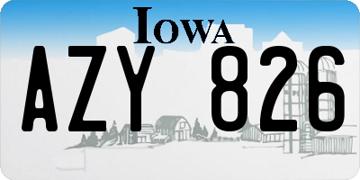 IA license plate AZY826