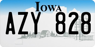 IA license plate AZY828