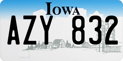 IA license plate AZY832