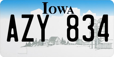IA license plate AZY834