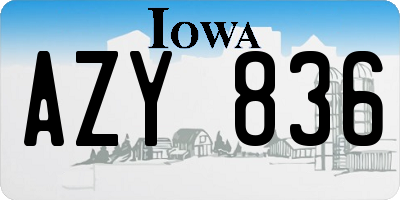 IA license plate AZY836