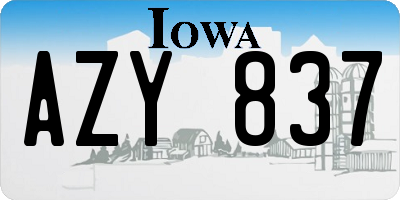 IA license plate AZY837