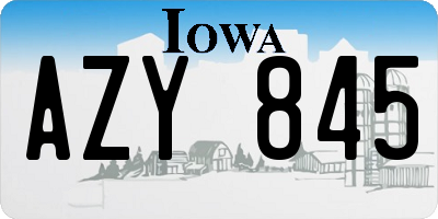 IA license plate AZY845