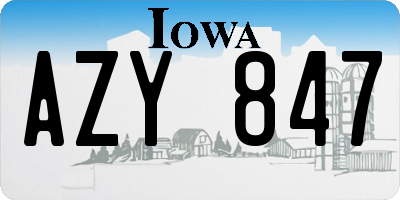 IA license plate AZY847