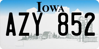 IA license plate AZY852