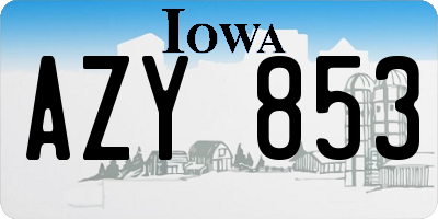 IA license plate AZY853