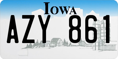 IA license plate AZY861