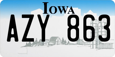 IA license plate AZY863
