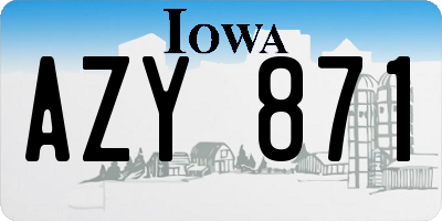 IA license plate AZY871