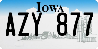 IA license plate AZY877