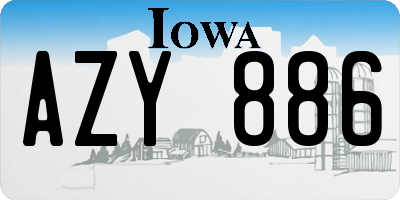 IA license plate AZY886