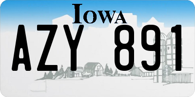 IA license plate AZY891
