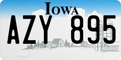 IA license plate AZY895