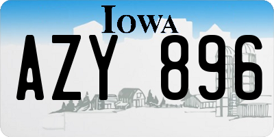 IA license plate AZY896