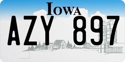 IA license plate AZY897