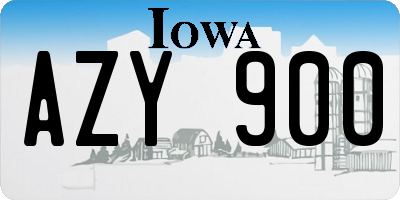 IA license plate AZY900