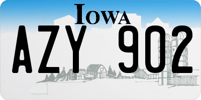 IA license plate AZY902