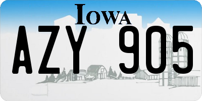 IA license plate AZY905