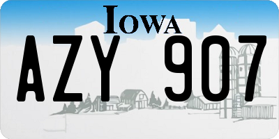 IA license plate AZY907