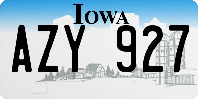 IA license plate AZY927