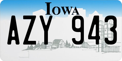 IA license plate AZY943