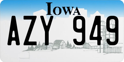 IA license plate AZY949