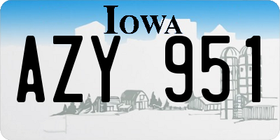 IA license plate AZY951