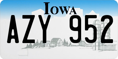 IA license plate AZY952