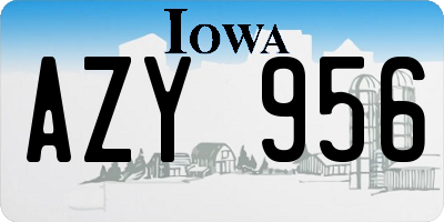 IA license plate AZY956