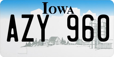 IA license plate AZY960