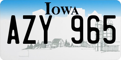 IA license plate AZY965