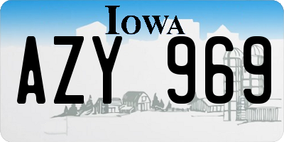 IA license plate AZY969