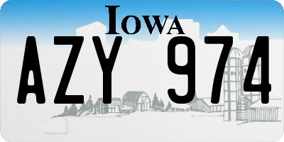 IA license plate AZY974