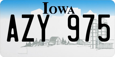 IA license plate AZY975