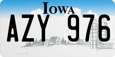 IA license plate AZY976