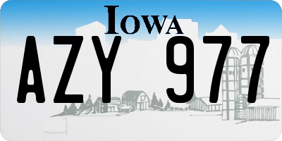 IA license plate AZY977