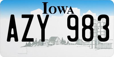 IA license plate AZY983