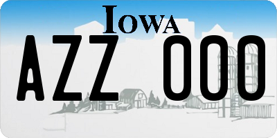 IA license plate AZZ000